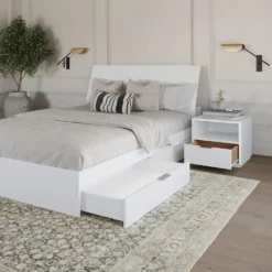 Ensemble grand lit avec rangement (60