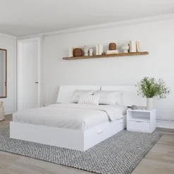 Ensemble grand lit avec rangement (60