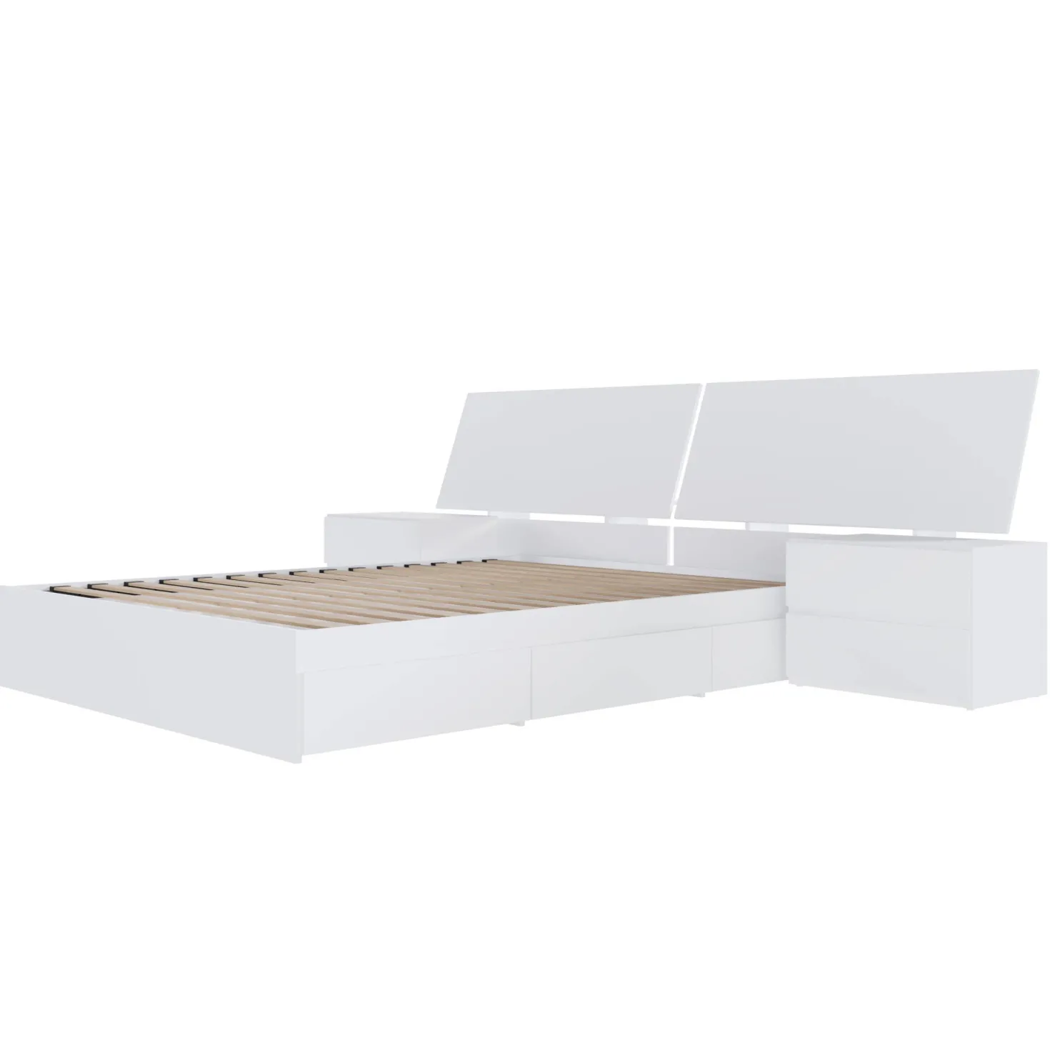 Ensemble grand lit avec rangement (60") - 4 mcx - Nexera