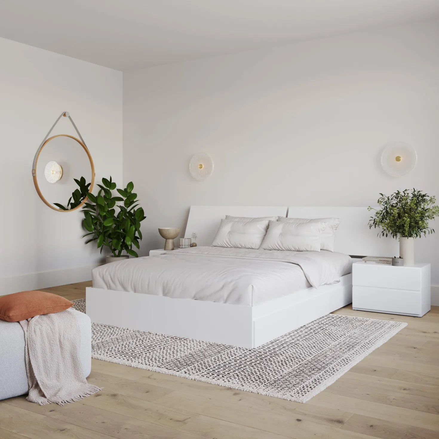 Ensemble grand lit avec rangement (60") - 4 mcx - Nexera