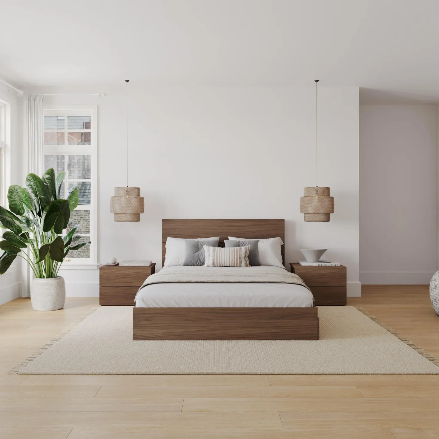 Ensemble grand lit avec rangement (60") - 4 mcx - Nexera
