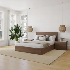 Ensemble grand lit avec rangement (60