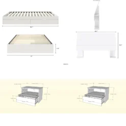 Ensemble grand lit avec rangement (60