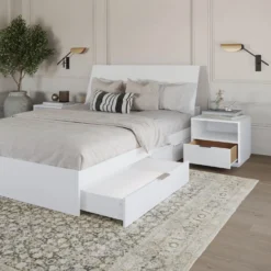 Ensemble grand lit avec rangement (60