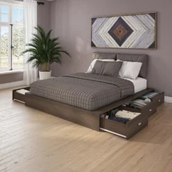 Ensemble grand lit avec rangement 6 tiroirs (60") - 4 mcx