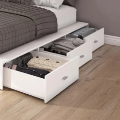 Ensemble grand lit avec rangement 6 tiroirs (60