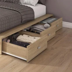 Ensemble grand lit avec rangement 6 tiroirs (60