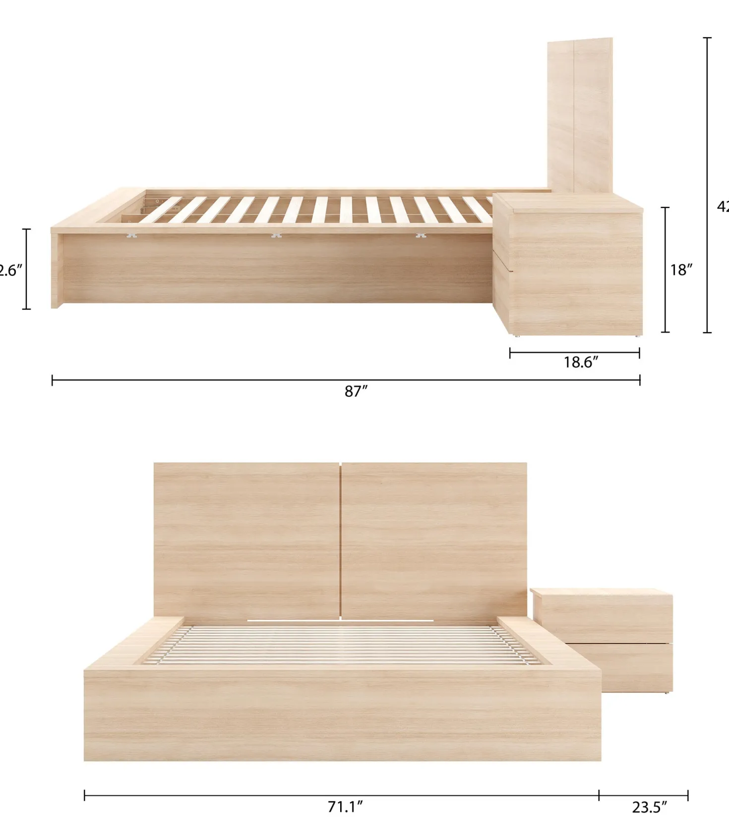Ensemble grand lit (60") - 3 mcx - Nexera