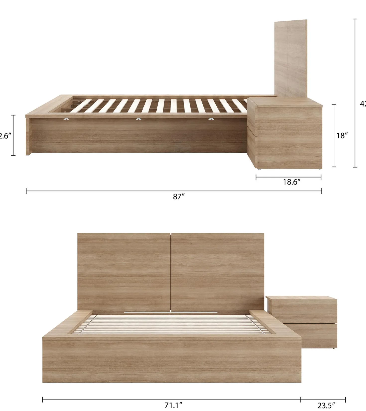 Ensemble grand lit (60") - 3 mcx - Nexera