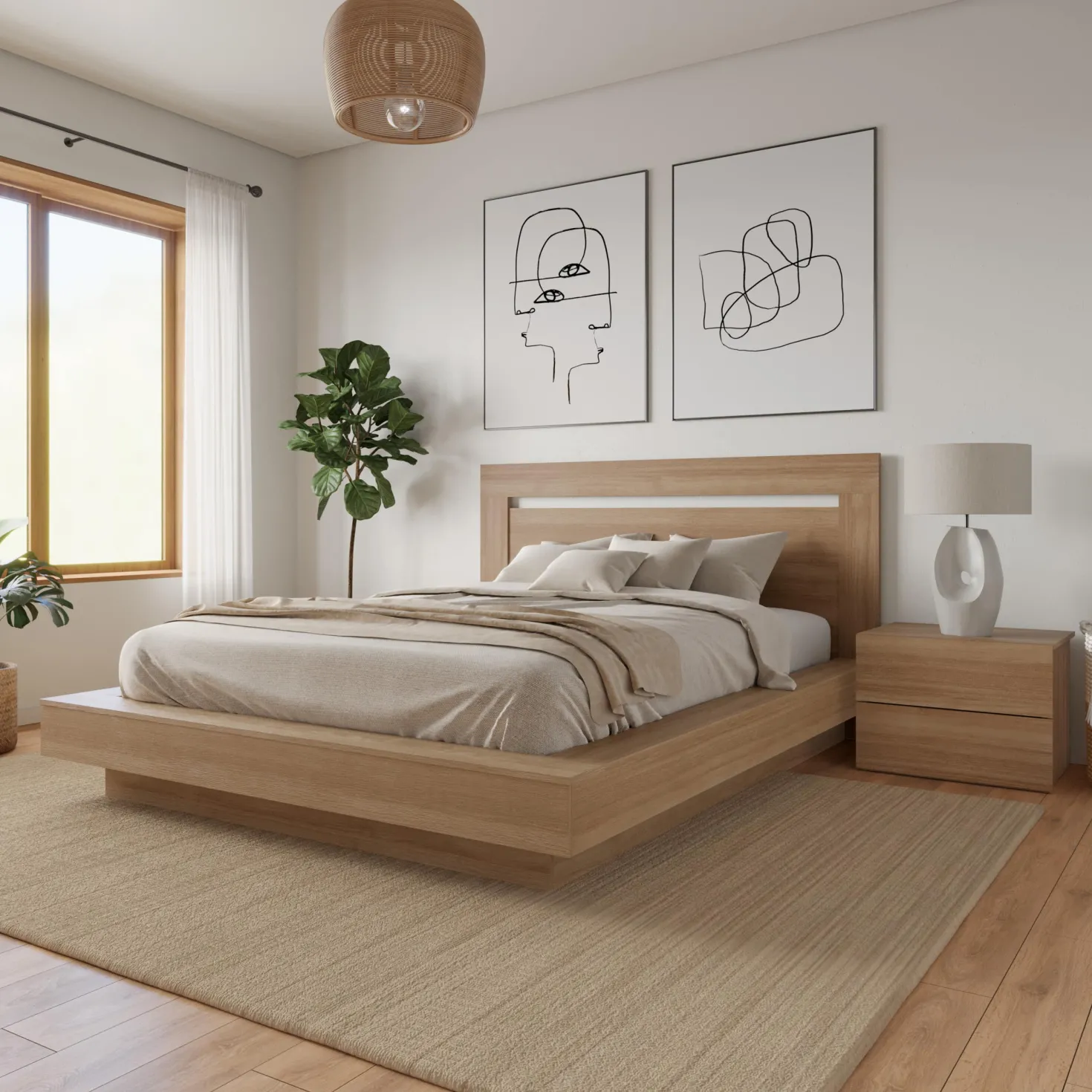 Ensemble grand lit (60") - 3 mcx - Nexera