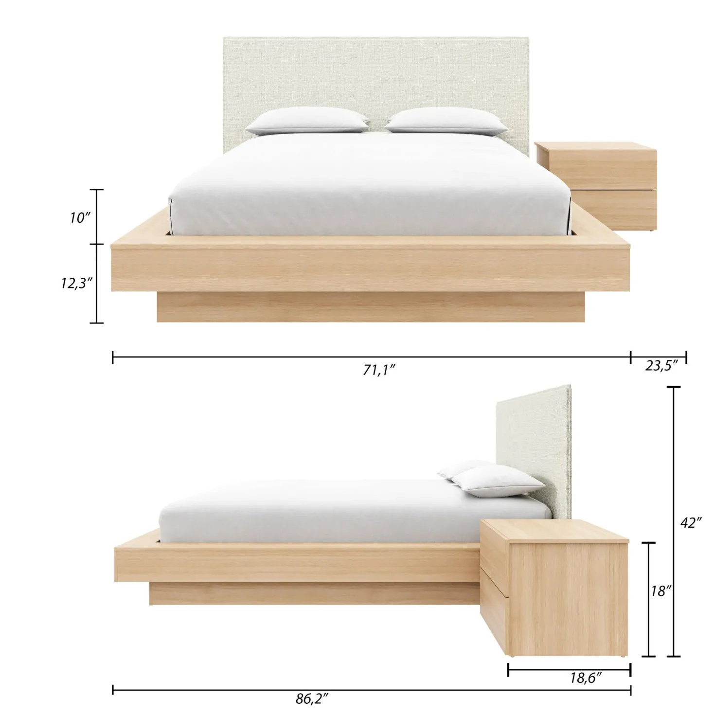 Ensemble grand lit (60") - 3 mcx - Nexera