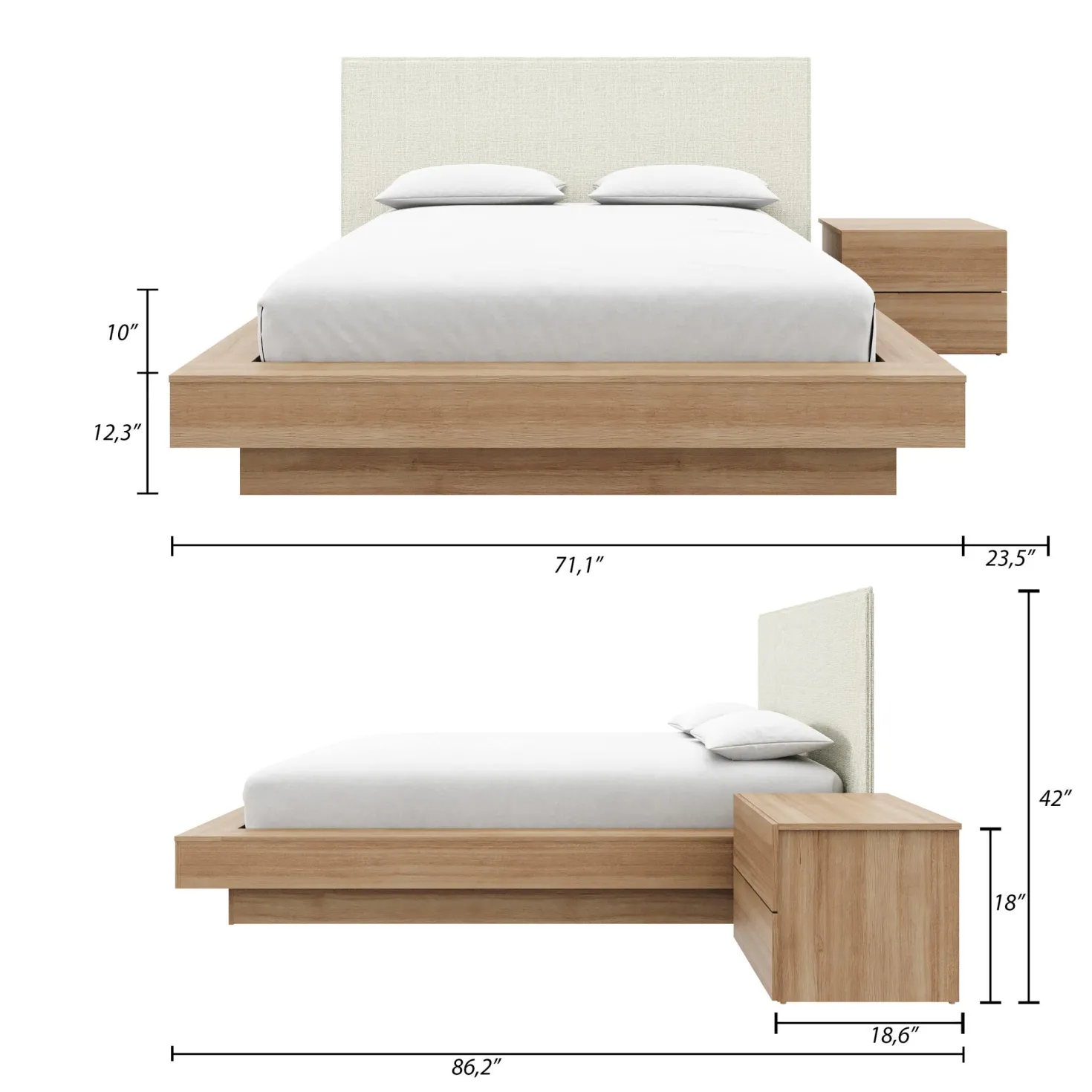 Ensemble grand lit (60") - 3 mcx - Nexera