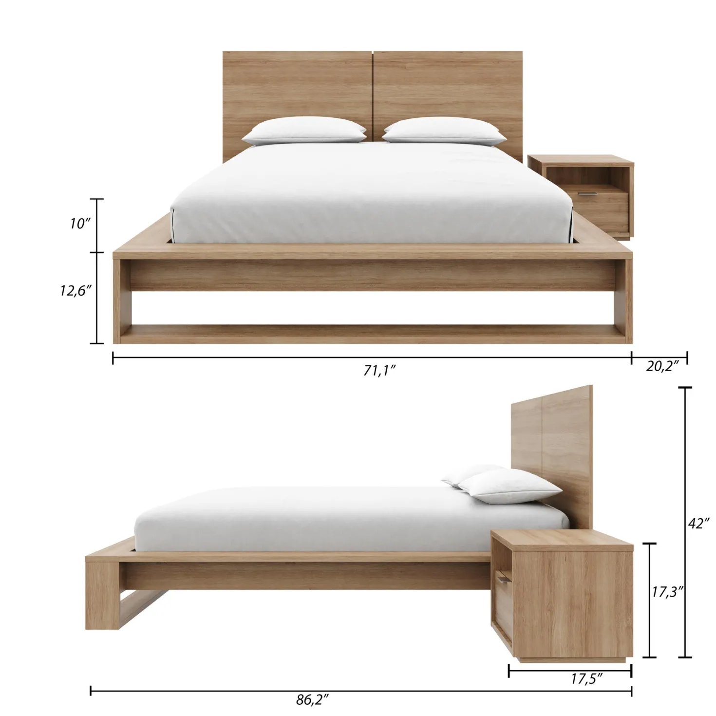 Ensemble grand lit (60") - 3 mcx - Nexera
