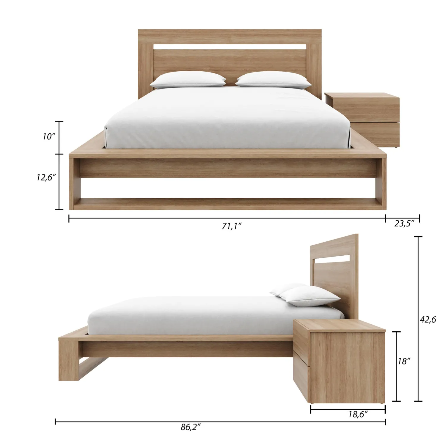 Ensemble grand lit (60") - 3 mcx - Nexera