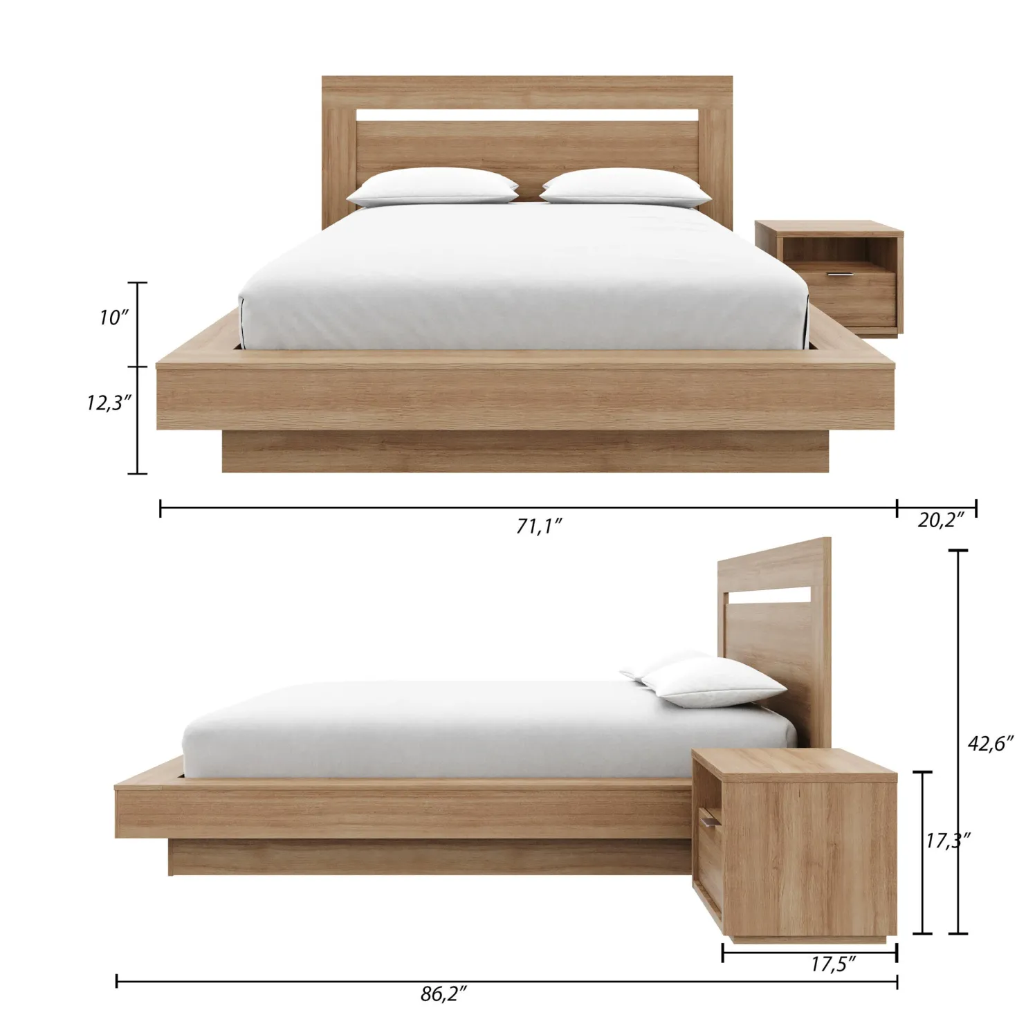 Ensemble grand lit (60") - 3 mcx - Nexera