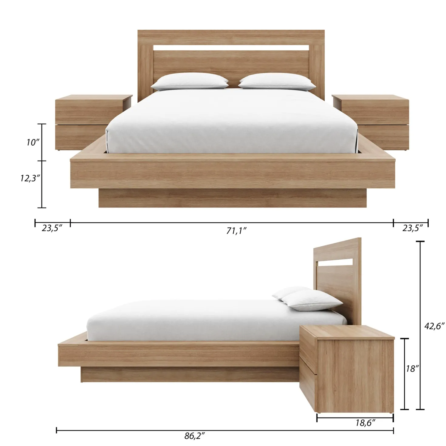 Ensemble grand lit (60") - 4 mcx - Nexera