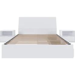 Ensemble lit double avec rangement 3 tiroirs (54") - 4mcx - Nexera
