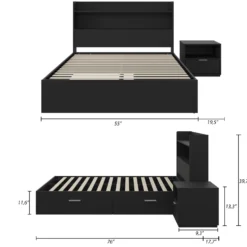 Ensemble lit double avec rangement (54