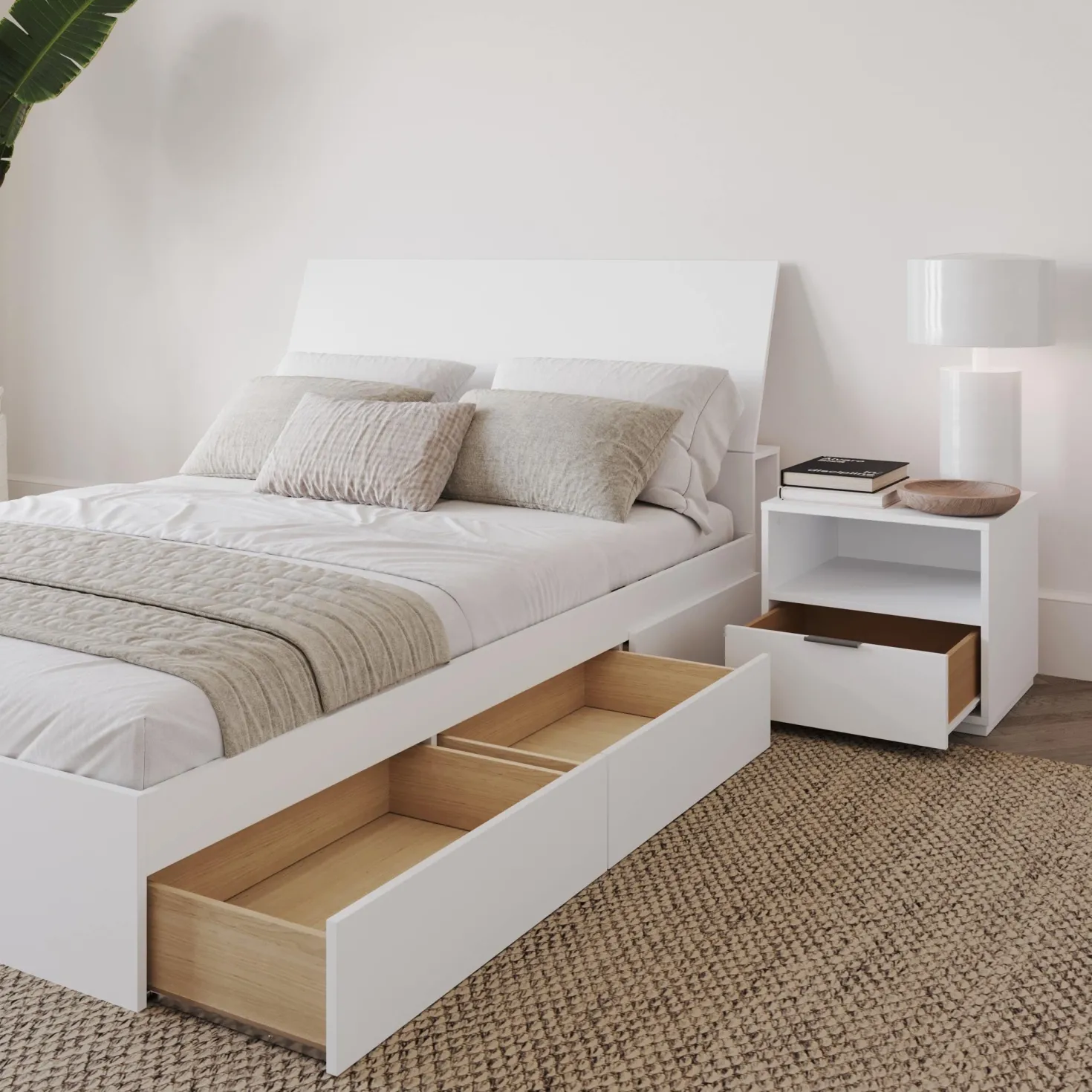 Ensemble lit double avec rangement (54") - 3mcx - Nexera