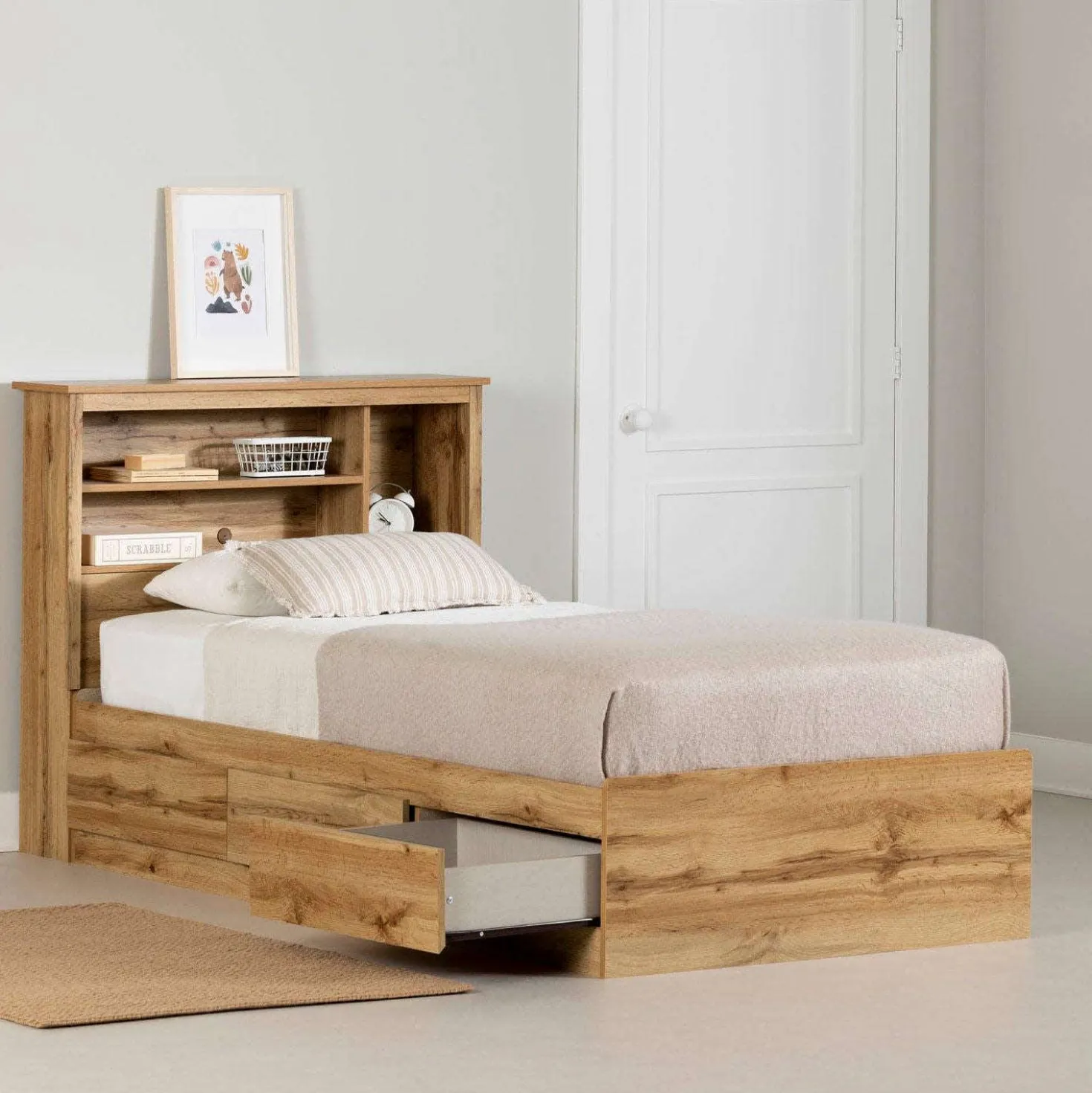 Ensemble lit plateforme avec rangement (54") - South Shore