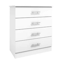 Ensemble lit simple avec rangement 3 tiroirs, tête de lit et commode (39