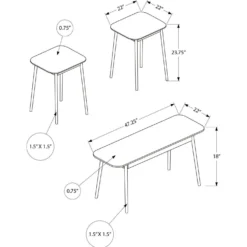 Ensemble tables de salon 3 mcx - Monarch