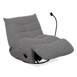 Fauteuil berçant inclinable avec support à cellulaire - gris