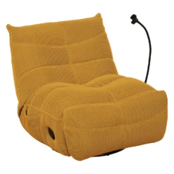 Fauteuil berçant inclinable avec support à cellulaire - jaune or
