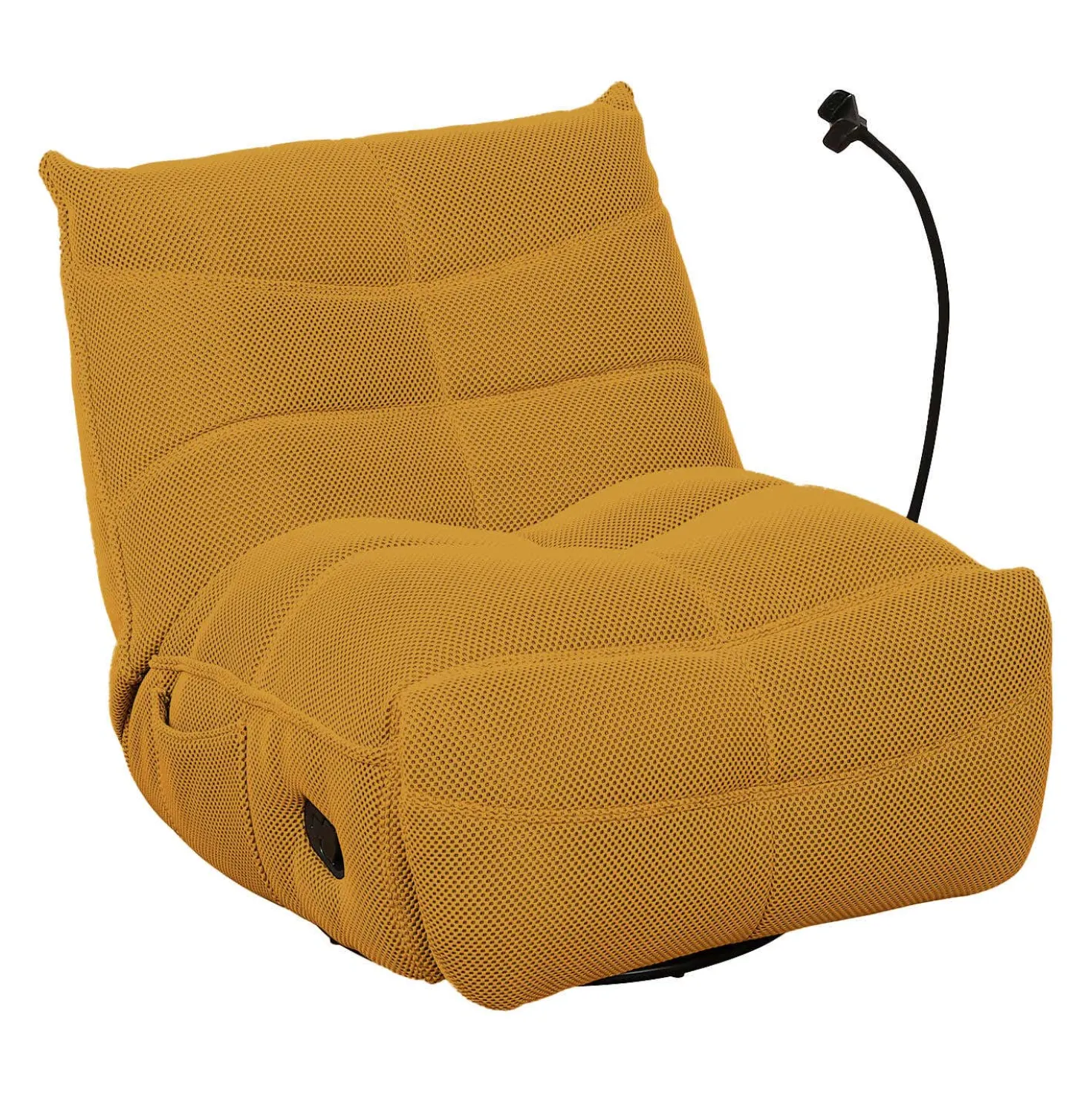 Fauteuil berçant inclinable avec support à cellulaire - jaune or