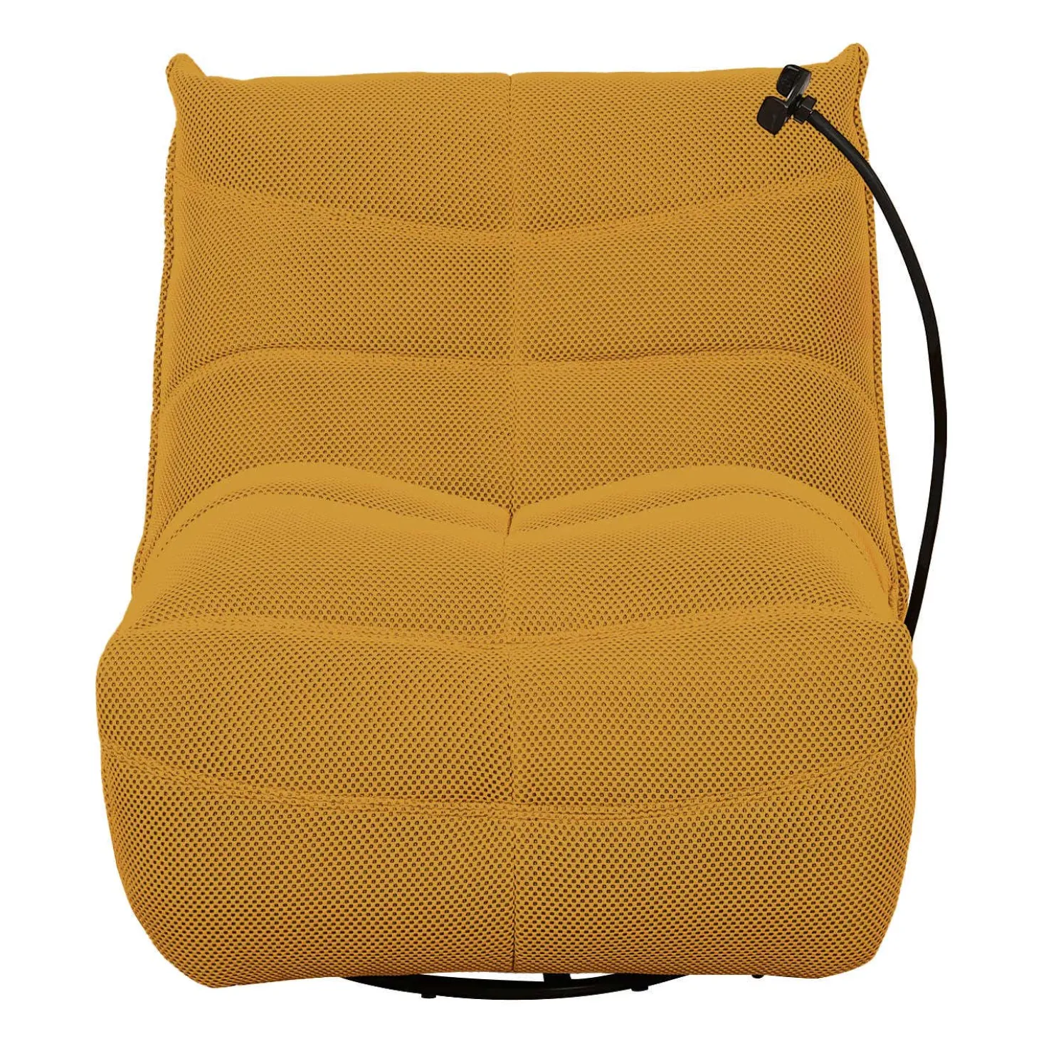 Fauteuil berçant inclinable avec support à cellulaire - jaune or