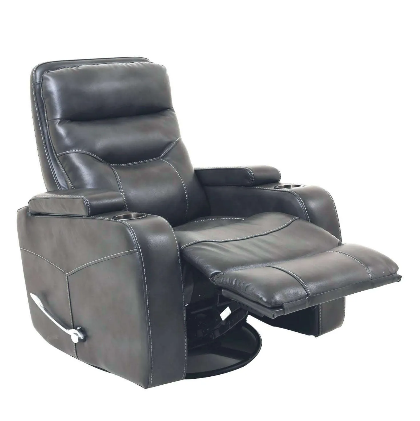Fauteuil berçant pivotant inclinable avec rangement - gris