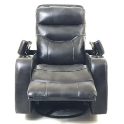 Fauteuil berçant pivotant inclinable avec rangement - gris