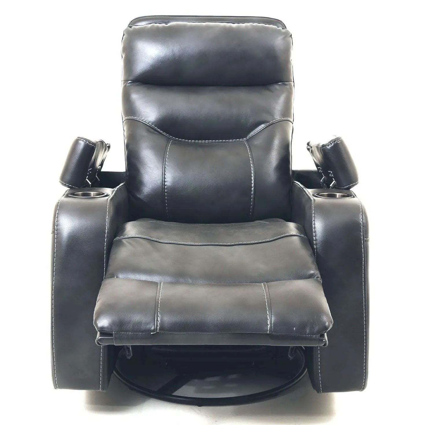 Fauteuil berçant pivotant inclinable avec rangement - gris