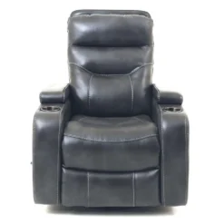 Fauteuil berçant pivotant inclinable avec rangement - gris