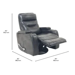 Fauteuil berçant pivotant inclinable avec rangement - gris