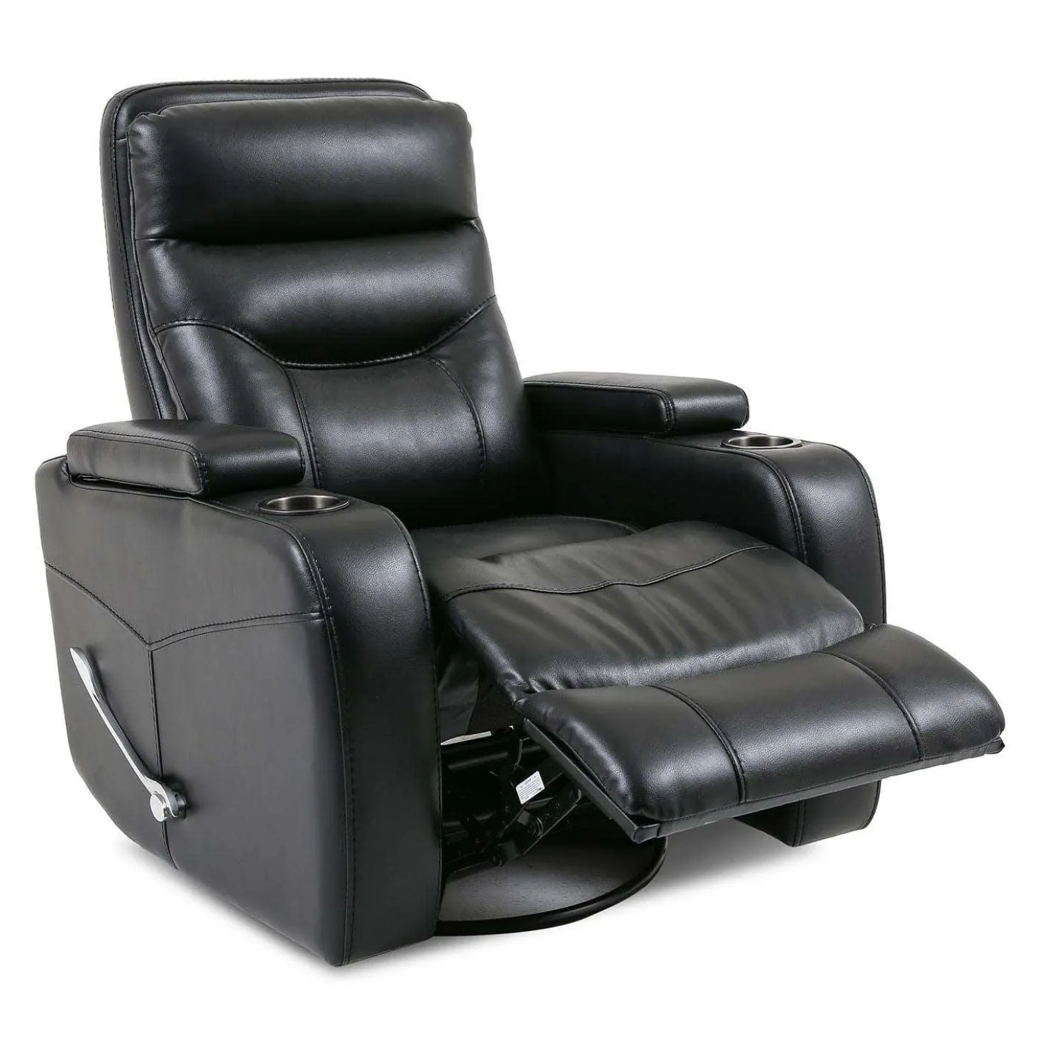 Fauteuil berçant pivotant inclinable avec rangement - noir
