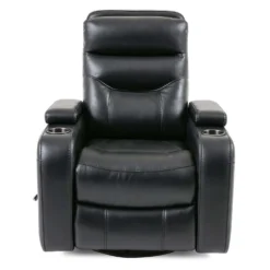 Fauteuil berçant pivotant inclinable avec rangement - noir