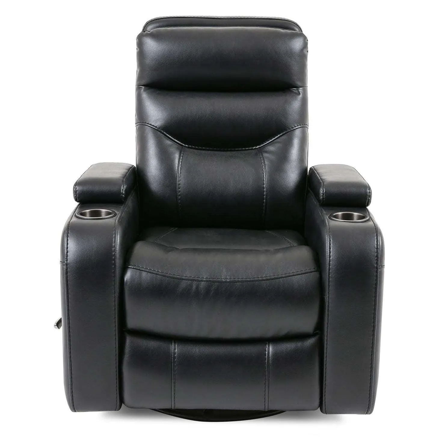 Fauteuil berçant pivotant inclinable avec rangement - noir