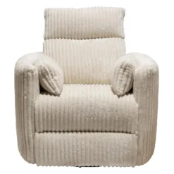 Fauteuil berçant pivotant inclinable en velours côtelé - beige