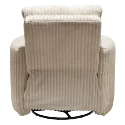 Fauteuil berçant pivotant inclinable en velours côtelé - beige