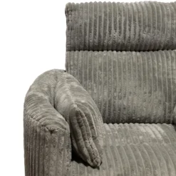 Fauteuil berçant pivotant inclinable en velours côtelé - gris