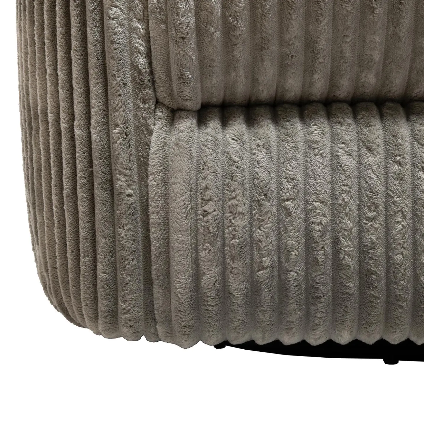 Fauteuil berçant pivotant inclinable en velours côtelé - gris