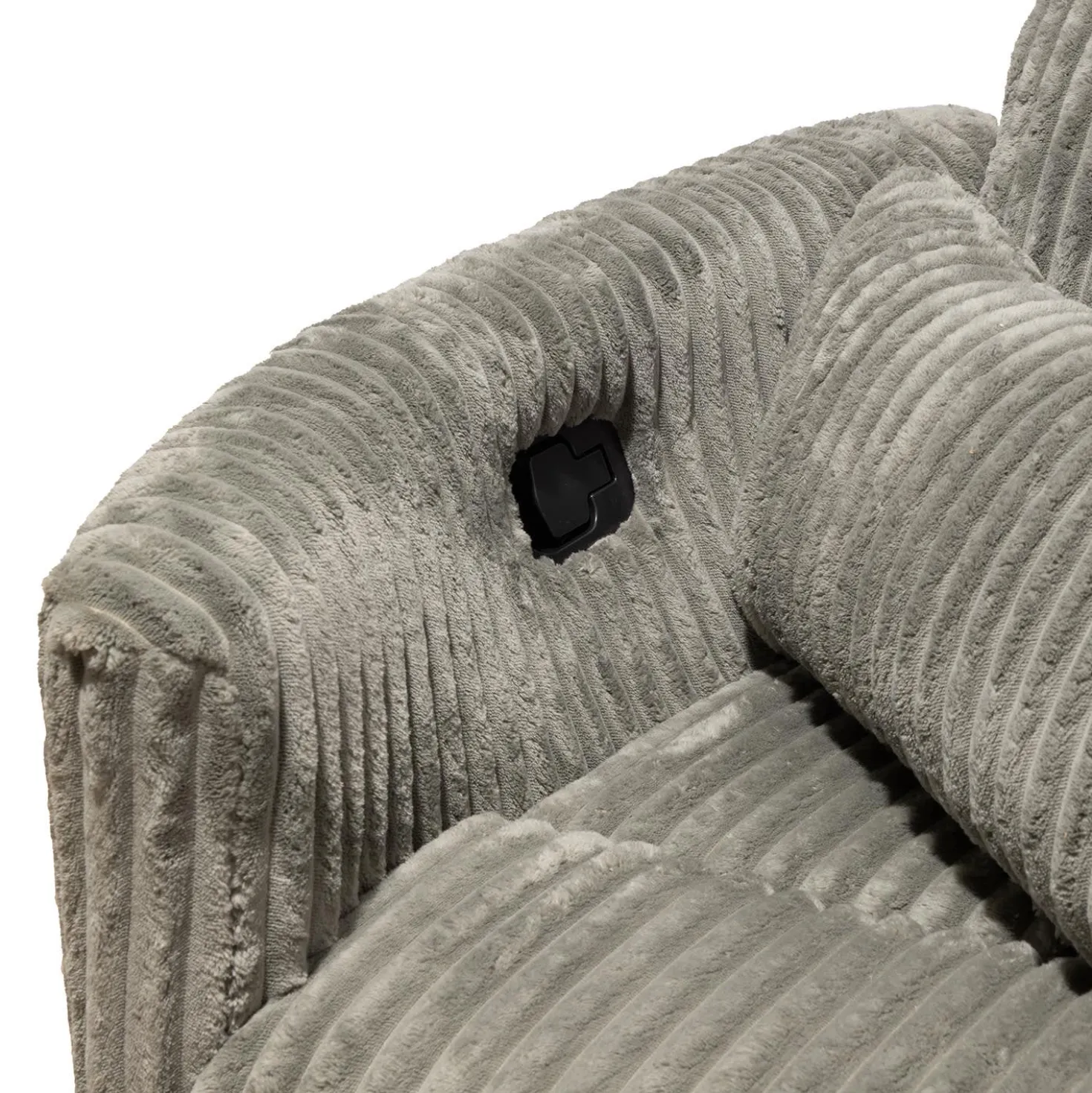 Fauteuil berçant pivotant inclinable en velours côtelé - gris