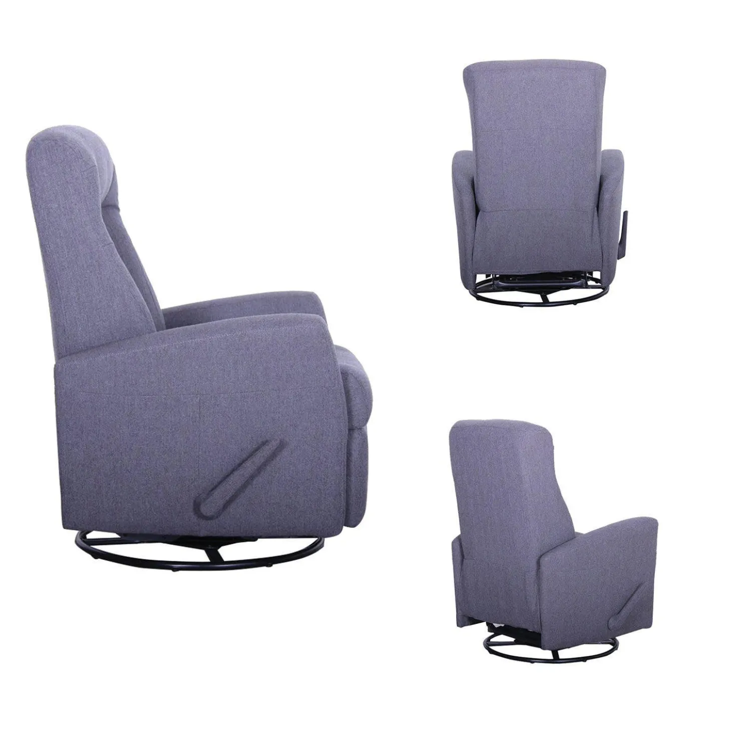 Fauteuil berçant pivotant inclinable - gris