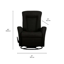 Fauteuil berçant pivotant inclinable - noir