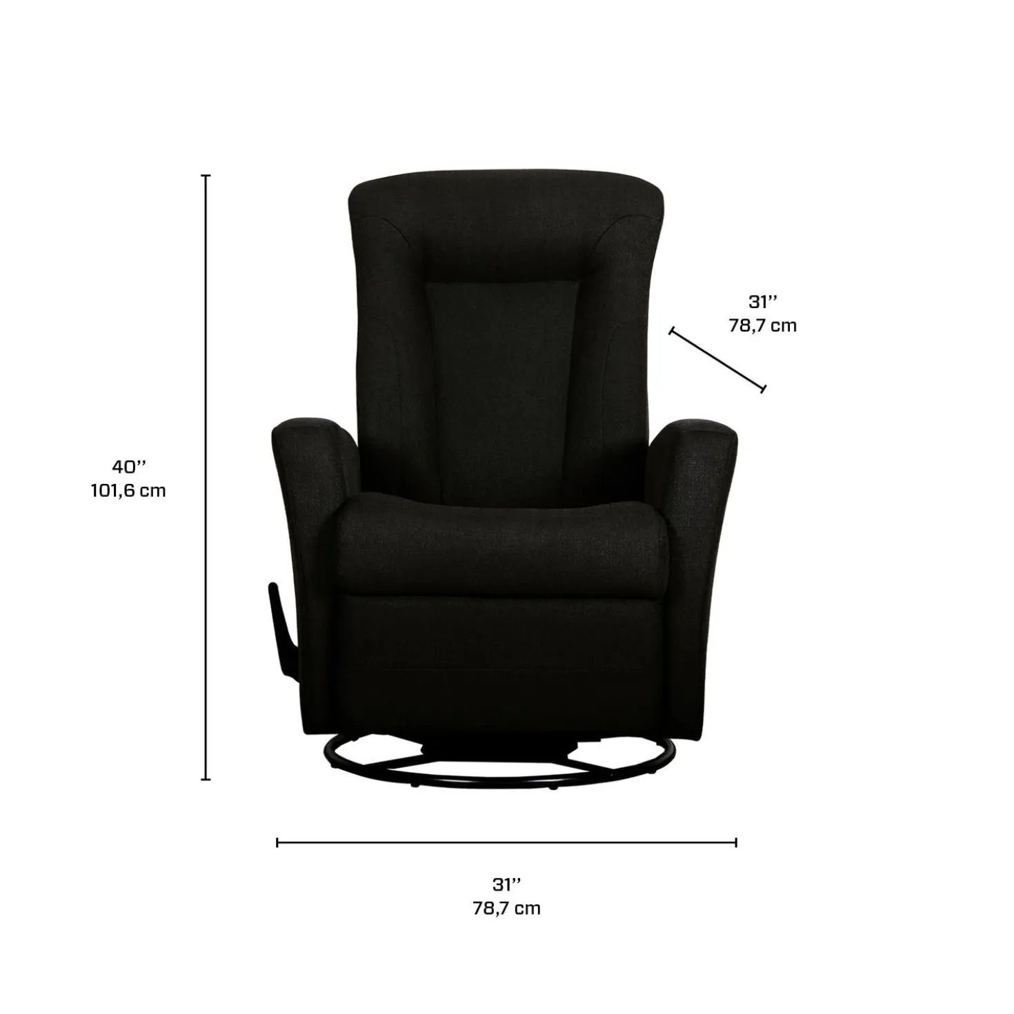 Fauteuil berçant pivotant inclinable - noir