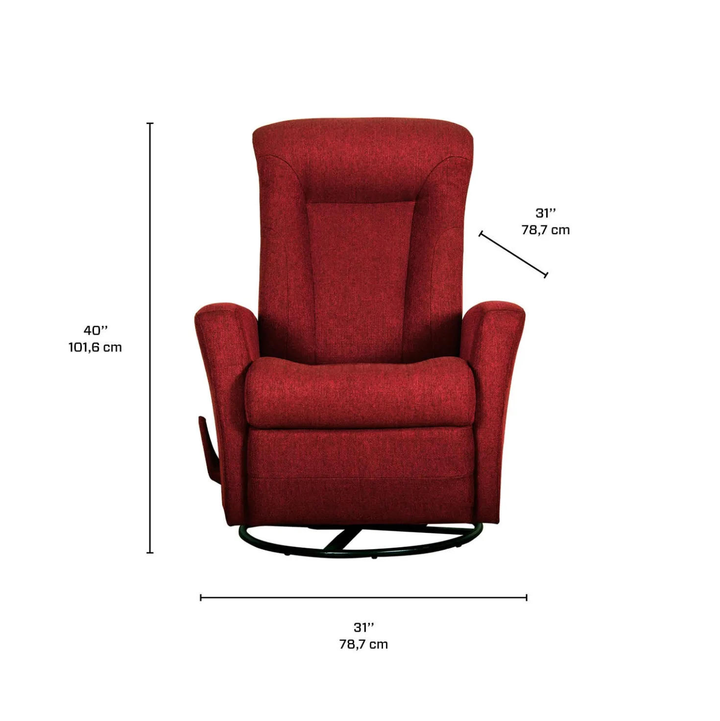 Fauteuil berçant pivotant inclinable - rouge