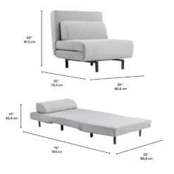 Fauteuil convertible pivotant - gris