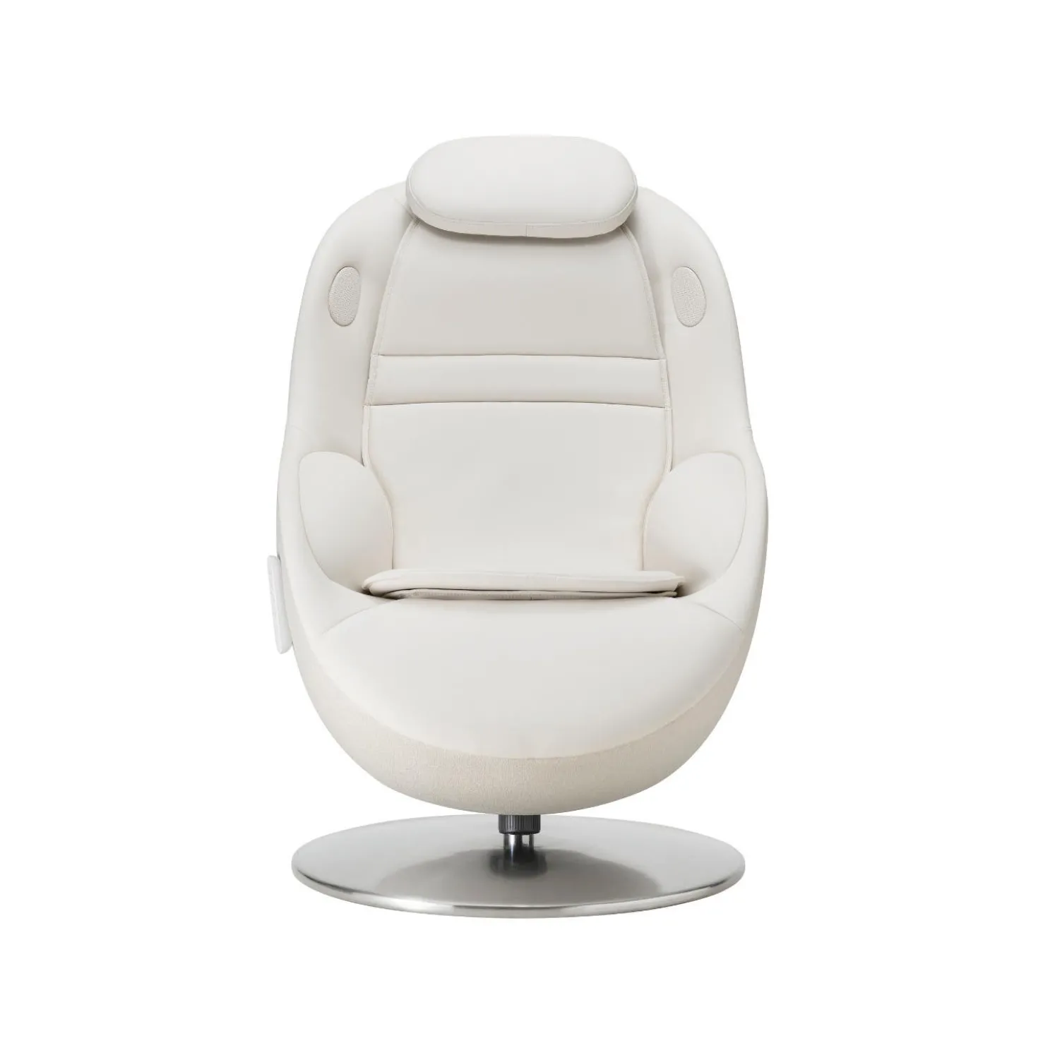 Fauteuil de massage inclinable électrique avec ottoman en cuir synthétique - blanc
