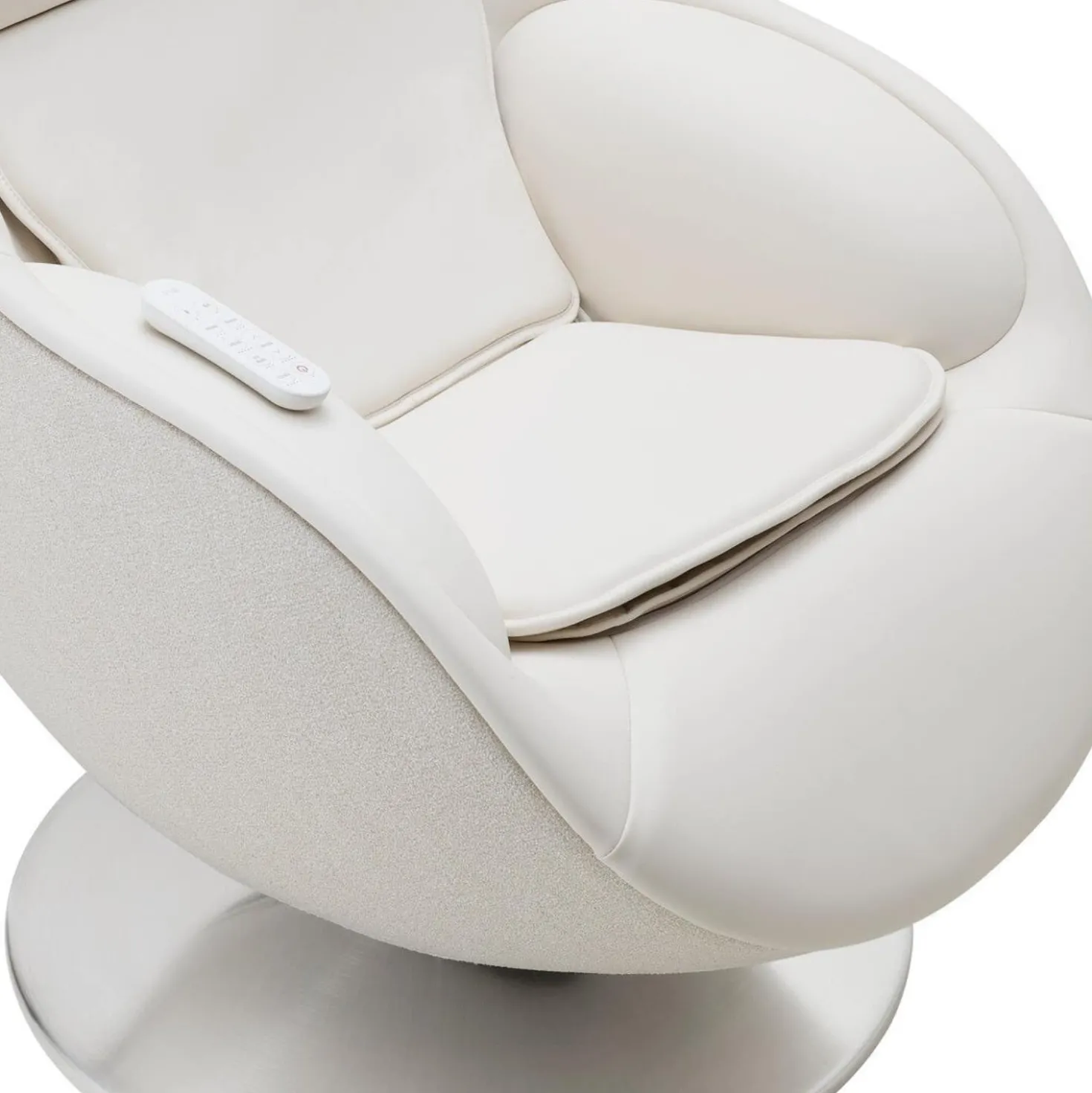 Fauteuil de massage inclinable électrique avec ottoman en cuir synthétique - blanc